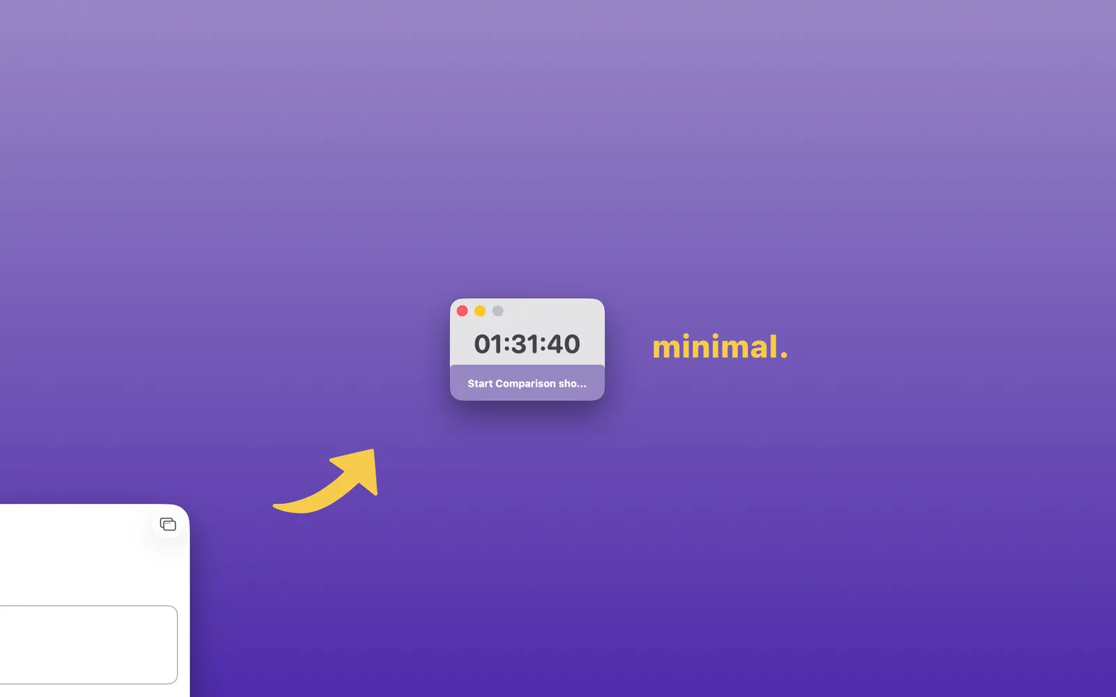 TimeBill's minimal floating timer window for distraction-free time tracking on macOS